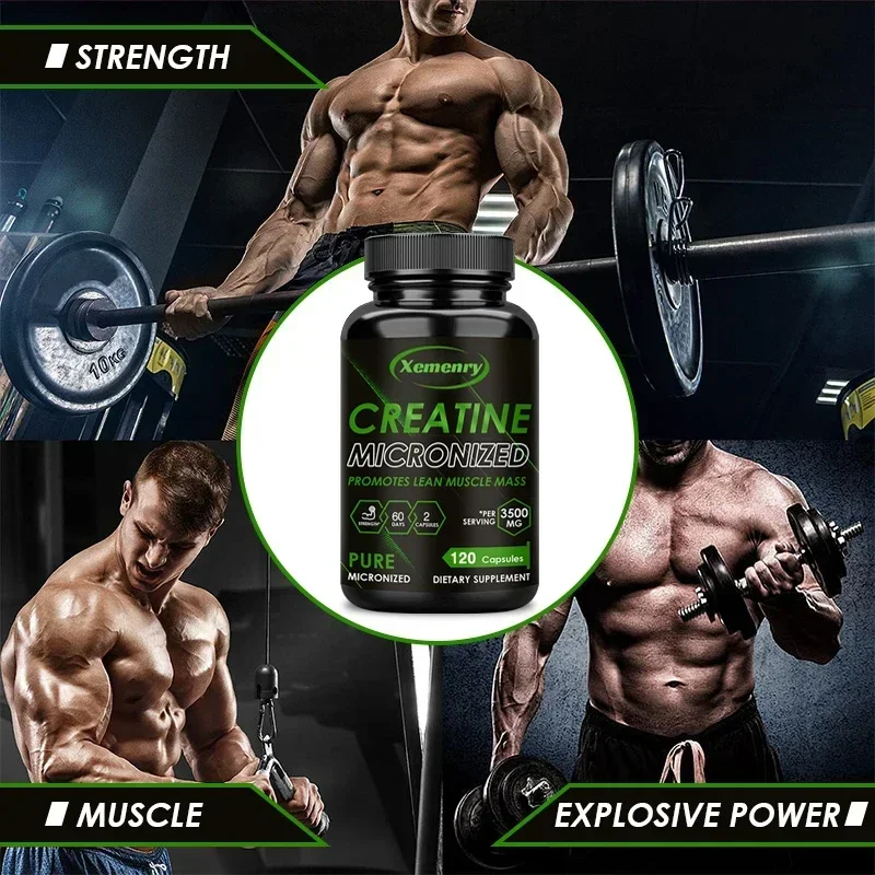 Creatine Monohydrate Powder - 크레아틴 모노하이드레이트 캡슐, 근육량 증가, 근력