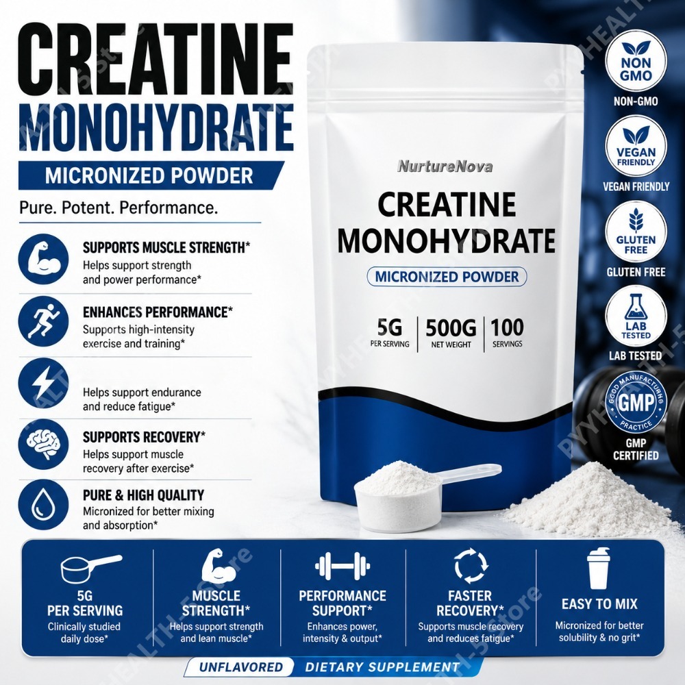 Creatine Monohydrate Powder - 미크론화 크레아틴 모노하이드레이트 파우더 500g, 100회분,