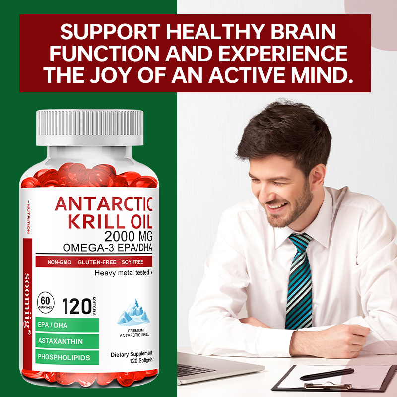 Krill Oil Supplement - 남극 크릴 오일 캡슐 2000mg, 오메가-3,