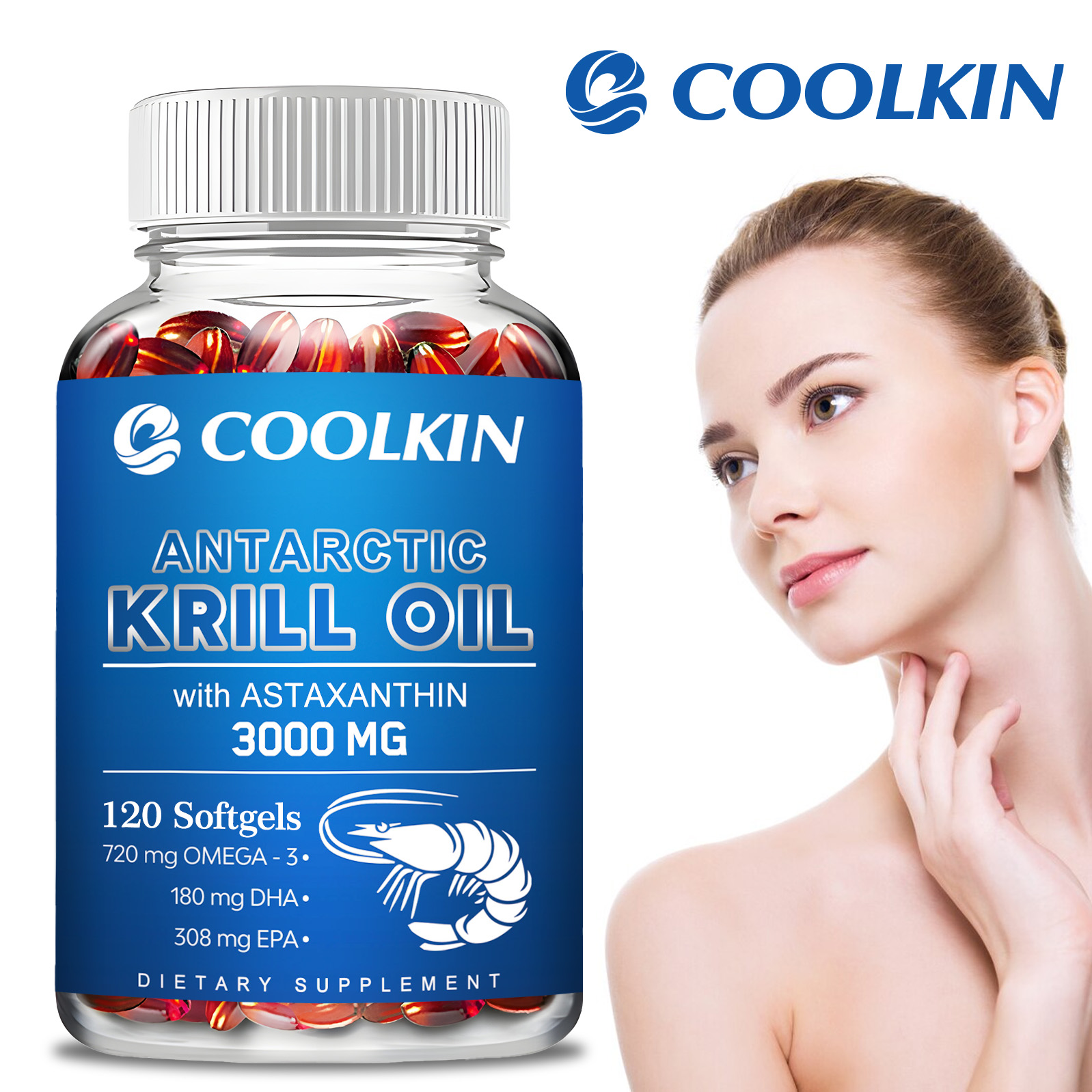 Krill Oil Supplement - 남극 크릴 오일 보충제 - 피부,