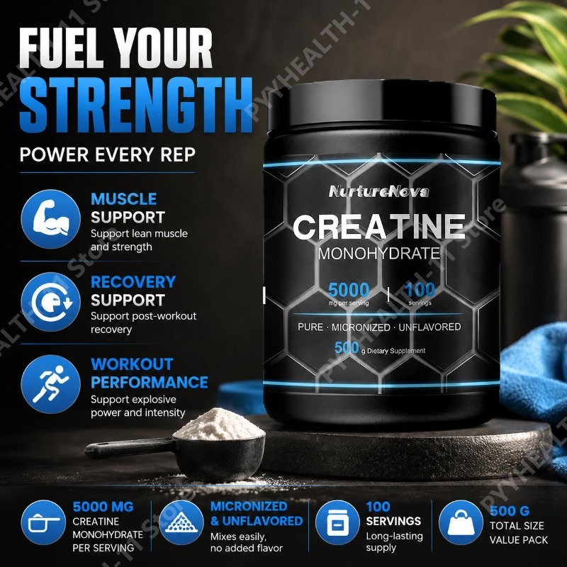 Creatine Monohydrate Powder - 크레아틴 모노하이드레이트 파우더 (근육 지원, 운동