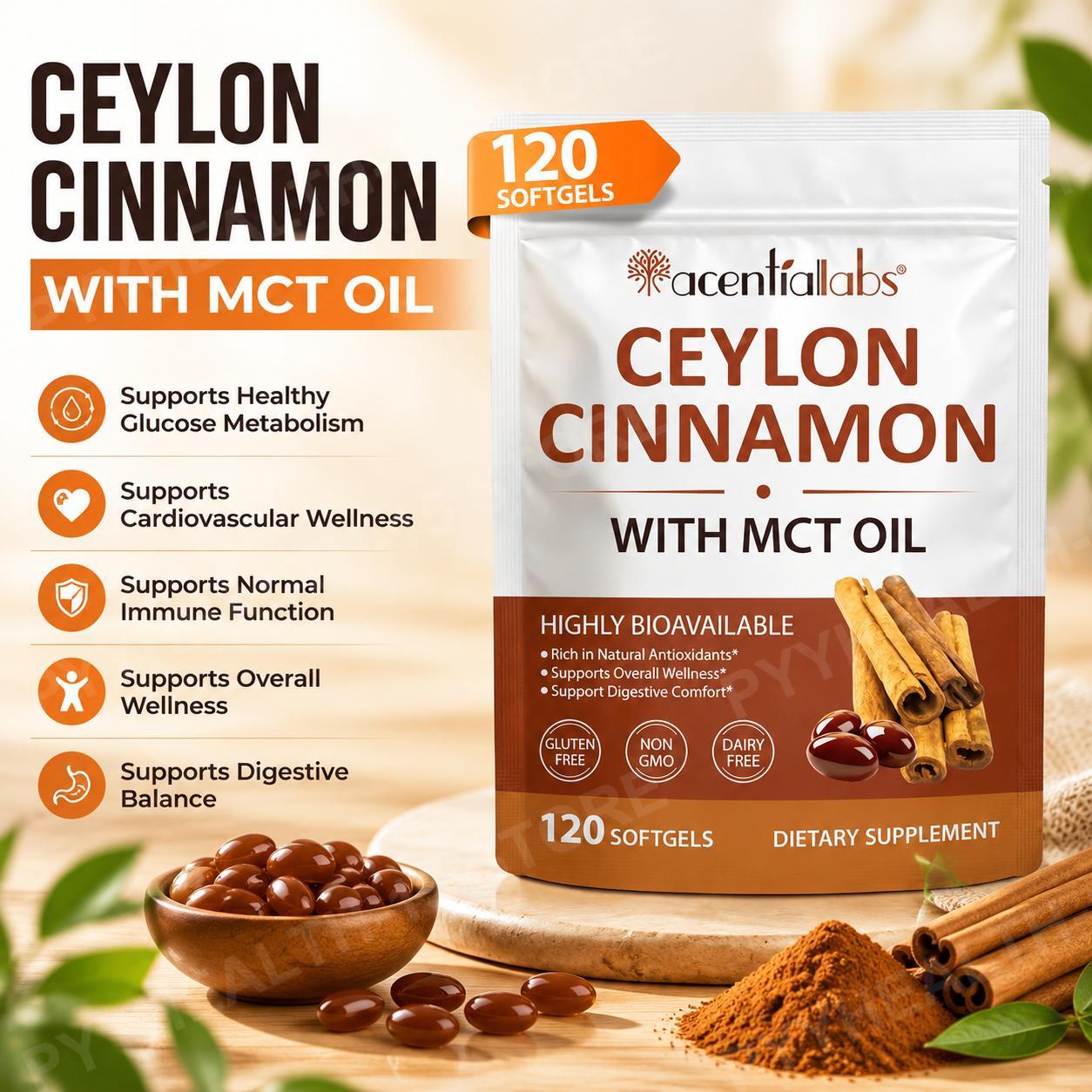 Mct Oil Coconut - 세이론 시나몬 코코넛 MCT 오일 소프트젤,