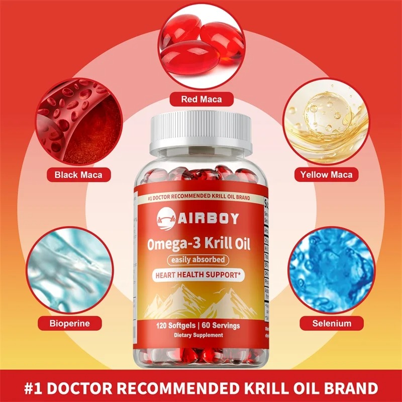 Krill Oil Supplement - 오메가-3 크릴 오일과 아스타잔틴 함유 프리미엄