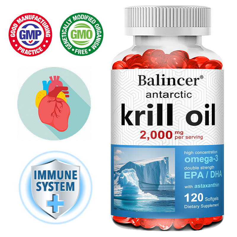 Krill Oil Supplement - 남극 크릴 오일 2000mg 보충제, 3배