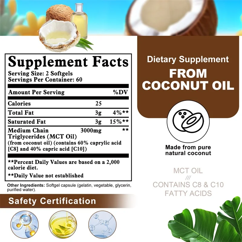 MCT 오일 보충제 - 코코넛 오일 함유, 건강한 체중 - Mct Oil Coconut 리뷰 및 가격