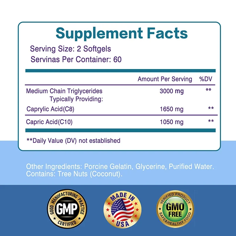 케토 MCT 오일 3000mg 캡슐 - 케토제닉 연료, - Mct Oil Coconut 리뷰 및 가격