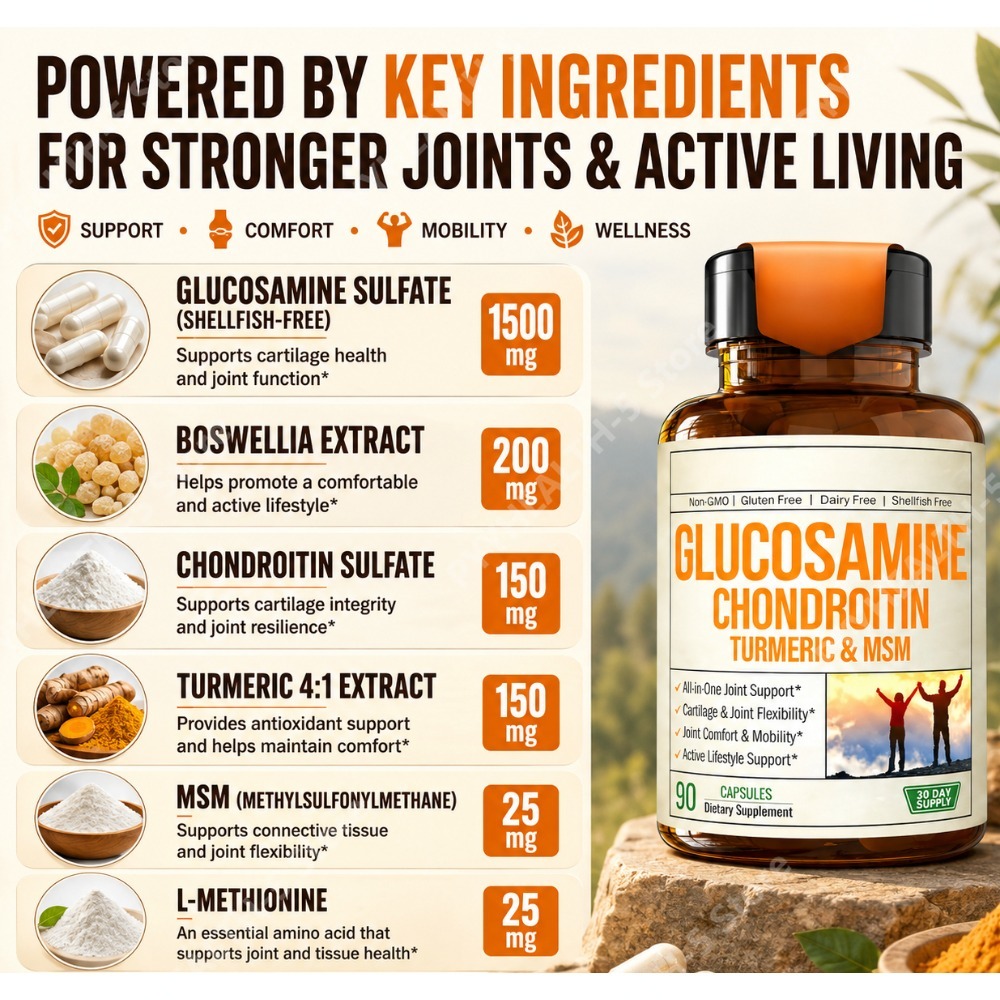 글루코사민 콘드로이틴 MSM 캡슐 (강황 & 보스웰리아 - Glucosamine Chondroitin Joint 리뷰 및 가격