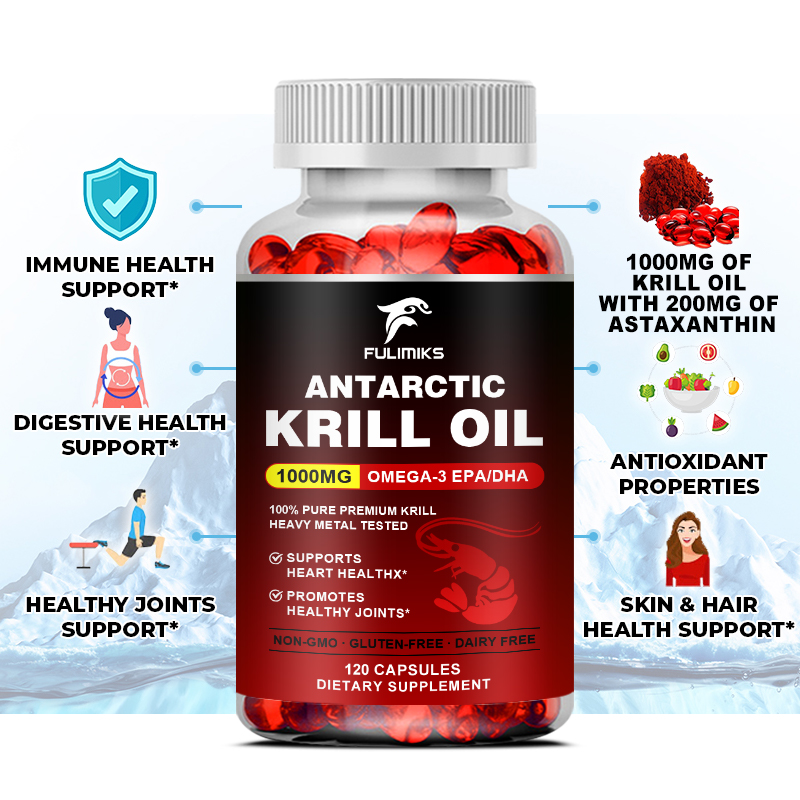 천연 크릴 오일 1000mg 보충제, 아스타잔틴 & 오 - Krill Oil Supplement 리뷰 및 가격