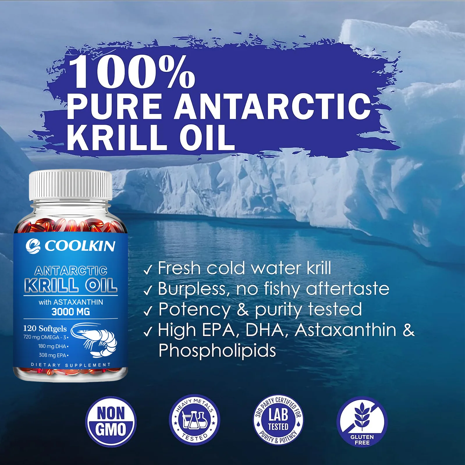 남극 크릴 오일 보충제 - 피부, 뼈 및 관절 건강을  - Krill Oil Supplement 리뷰 및 가격