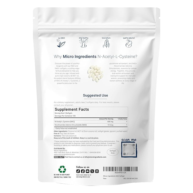 NAC 600mg 소프트젤 (NAD+ 코코넛 MCT 오 - Mct Oil Coconut 리뷰 및 가격