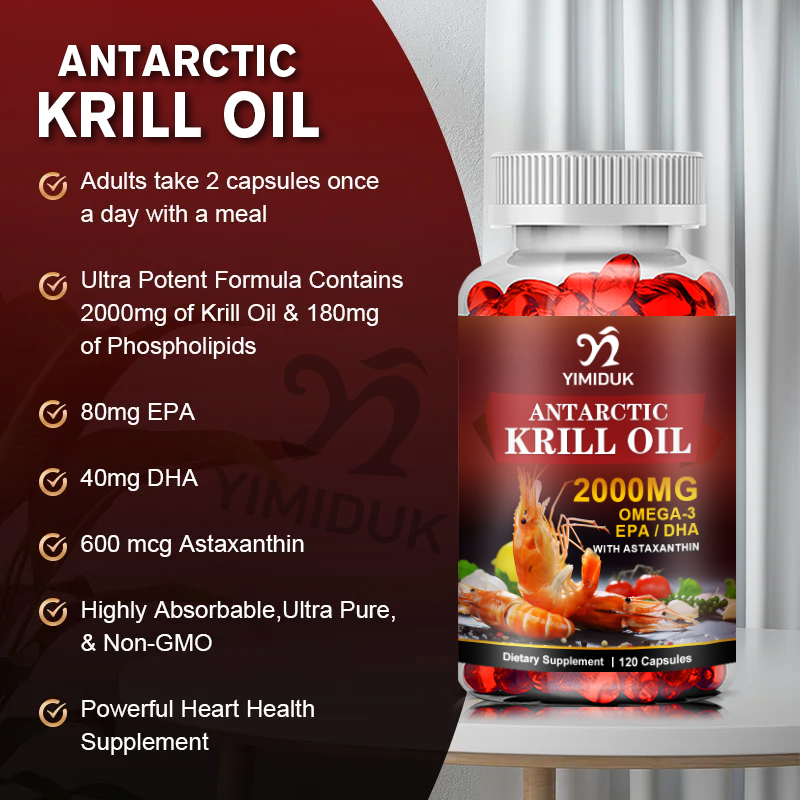 남극 크릴 오일 2000mg 120 캡슐, 오메가-3  - Krill Oil Supplement 리뷰 및 가격