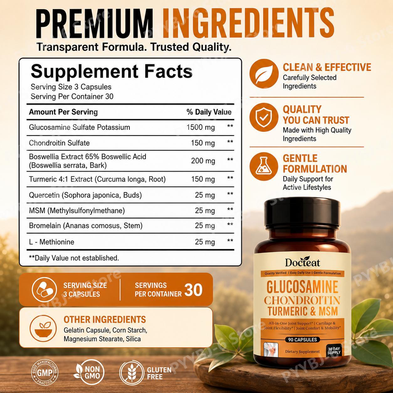 닥터티트 글루코사민 콘드로이틴 캡슐 90정 (MSM,  - Glucosamine Chondroitin Joint 리뷰 및 가격