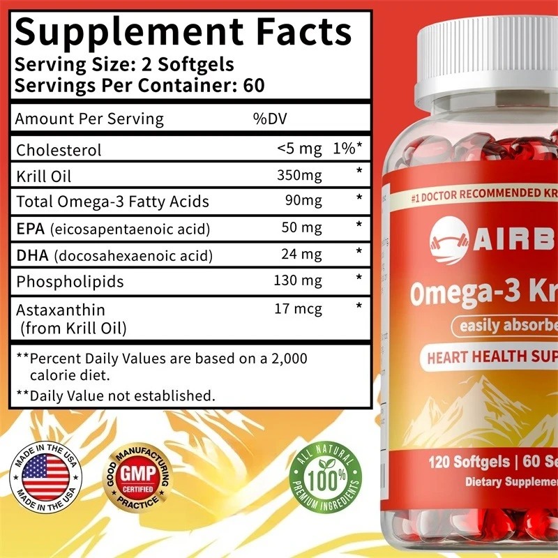 오메가-3 크릴 오일과 아스타잔틴 함유 프리미엄 심혈관 - Krill Oil Supplement 리뷰 및 가격