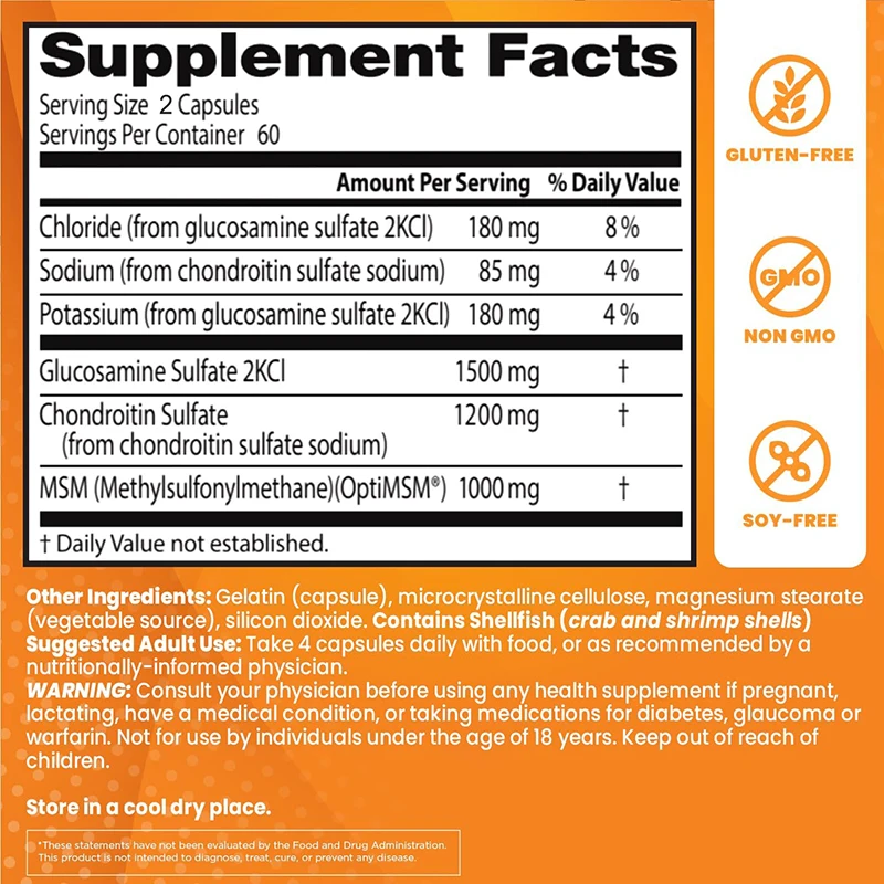글루코사민 콘드로이틴 MSM - 항산화제, 관절 및 무 - Glucosamine Chondroitin Joint 리뷰 및 가격